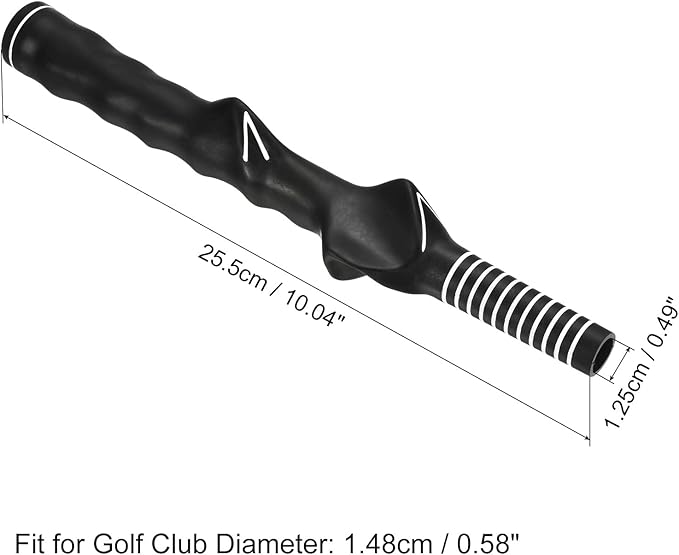 PATIKIL Golf Club Training Grip, 2 Pack Left Handed Teaching Practice Swing Non-Slip Auxiliary Aid Correction for Golf Trainer Beginner, Black