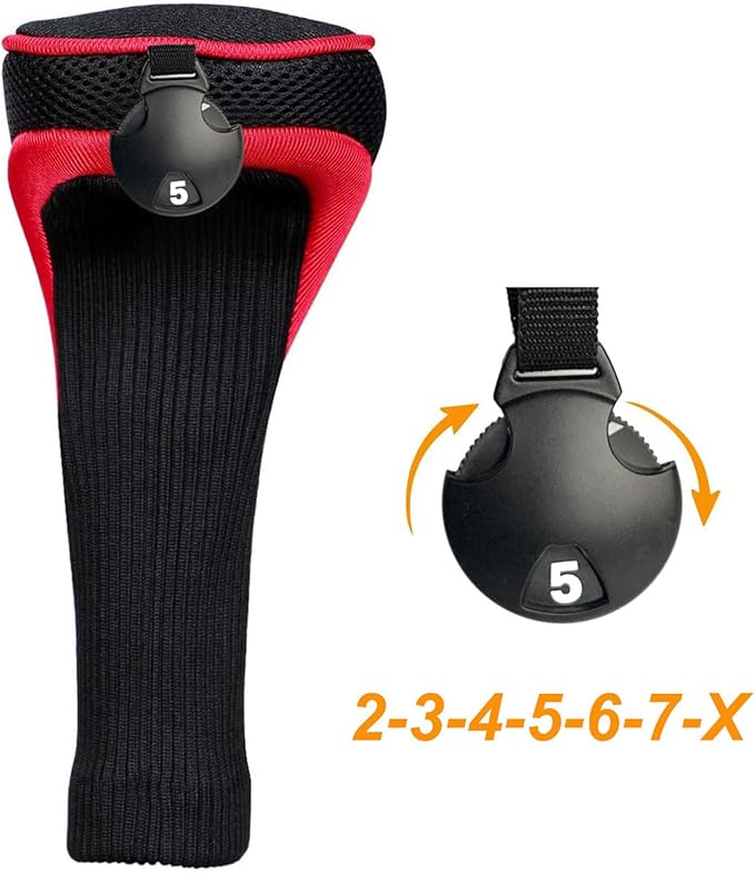 3pcs Nylon Golf Head Covers with Interchangeable Tags, Elastic Self-Fixing Closure, Durable Golf Accessories for Fairway & Driver Clubs