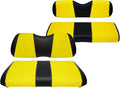 Golf Cart Front and Rear Seat Covers Waterproof and Sun Resistant Marine Grade Vinyl Leather Seat Cover Accessories for Club Car Precedent 2004+, Yellow(4PCS)