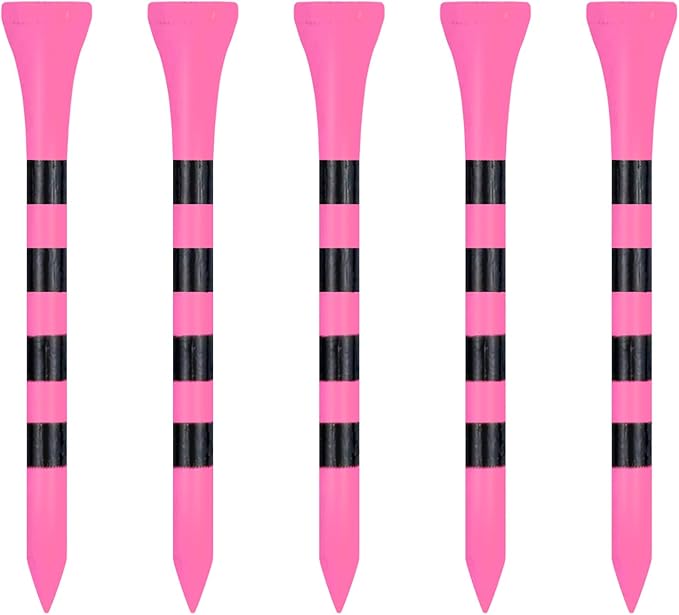 Wooden Golf Tees 3-1/4", 2-3/4", 2-1/8", 1-1/2" Available, 100 Count (Natural Color, White, Black, Blue, Red, Green, Yellow, Pink, Orange)