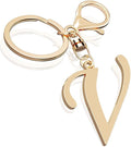 Cute Stainless Steel Gold Initial Letter Keychain for Women Girl, Charms for Key Handbag Backpack Bag, Personalized Gift