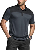 CQR Men's Polo Shirts, Tactical Short Sleeve Golf Performance Shirts, Lightweight Dry Fit UPF 50+ Pique