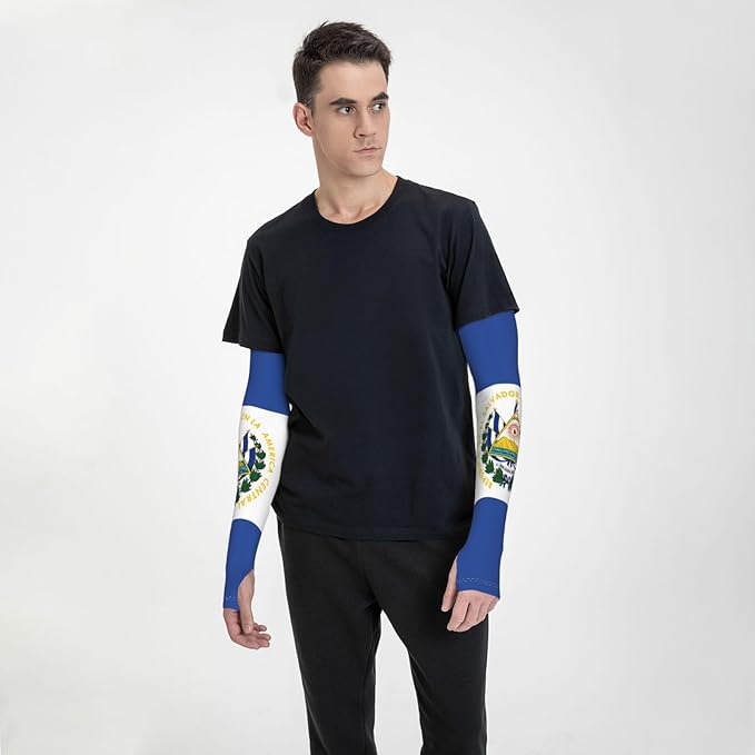 Cute Flag Arm Sleeves Cooling Sun Protection Sports Flag Sleeves for Men Women