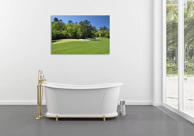 chenchenArt Augusta National Wall Art - Augusta Golf Course Wall Art for Living Room Bedroom Bathroom - Augusta Golf Course Picture Poster Canvas Prints Framed Ready to Hang(18''H x 24''W)