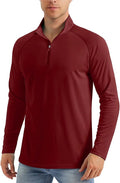 MAGCOMSEN Men's Long Sleeve Sun Shirts UPF 50+ Tees 1/4 Zip Up Fishing Running Rash Guard T-Shirts Outdoor Shirt