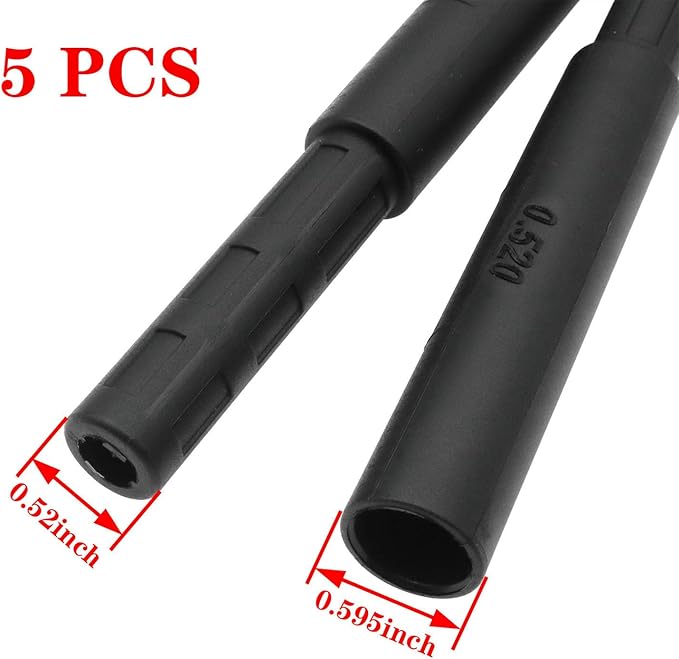 5PCS 0.52 Inch Golf Club Extender Graphite Shaft Extension for Putter Iron and Golf Club Body