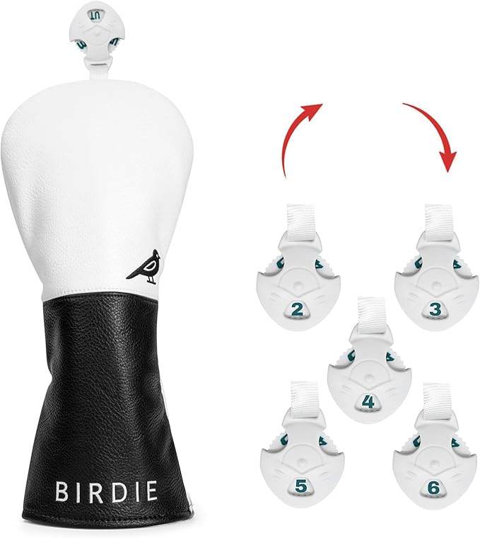 White Black Style Golf Driver, Fairway Woods & Hybrids Headcover Set