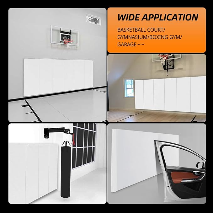 PROGOAL Gym Wall Paddings Basketball Court Wall Protection Pad - 2”Thick Foam Wall Mat Durable Protector for Wall-Mounted Basketball Hoops Garage Taekwondo（60" Lx20 W）