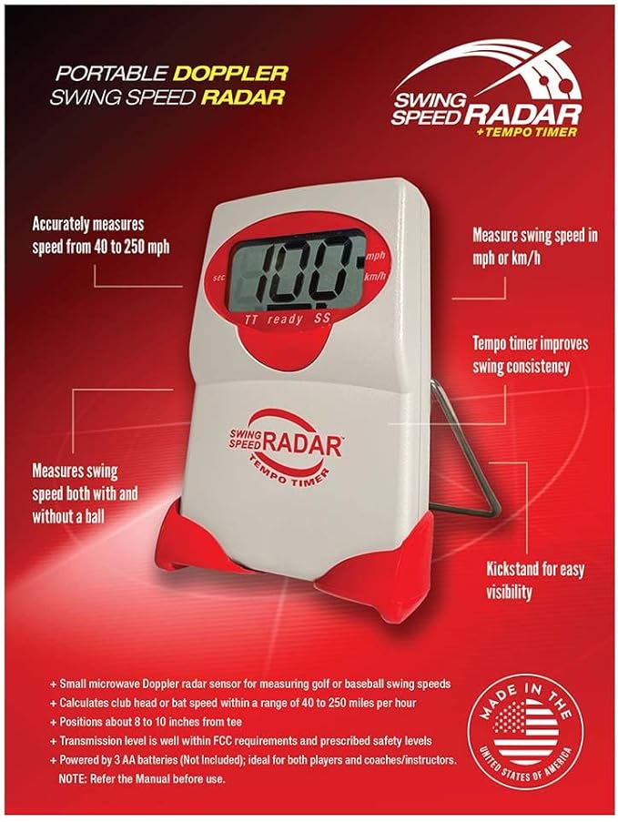 Golf & Baseball's Training Partner for 25 Years: Easy-to-Use and Reliable Doppler Measures Swing Speed and Tempo