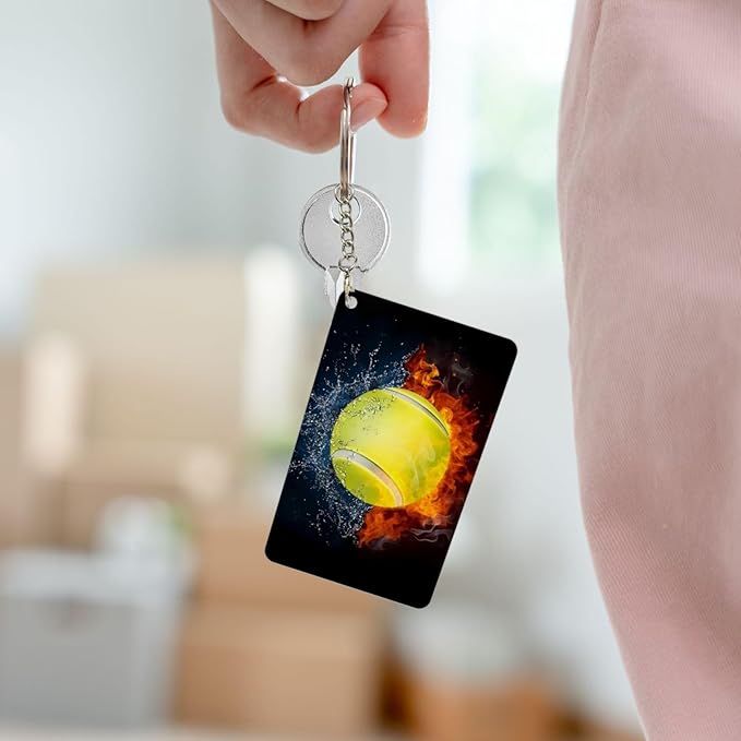 Golf Keychains Rectangular Acrylic Keychain Daily Key Ring Car Key Fob Holder 2X3 Inch