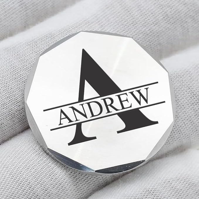 Genco Custom Laser Engraved Golf Ball Marker - Bevelled Milled Edge Golf Ball Markers - Fully Customizable with Custom Logos and Texts- Perfect Golf Accessories for Men