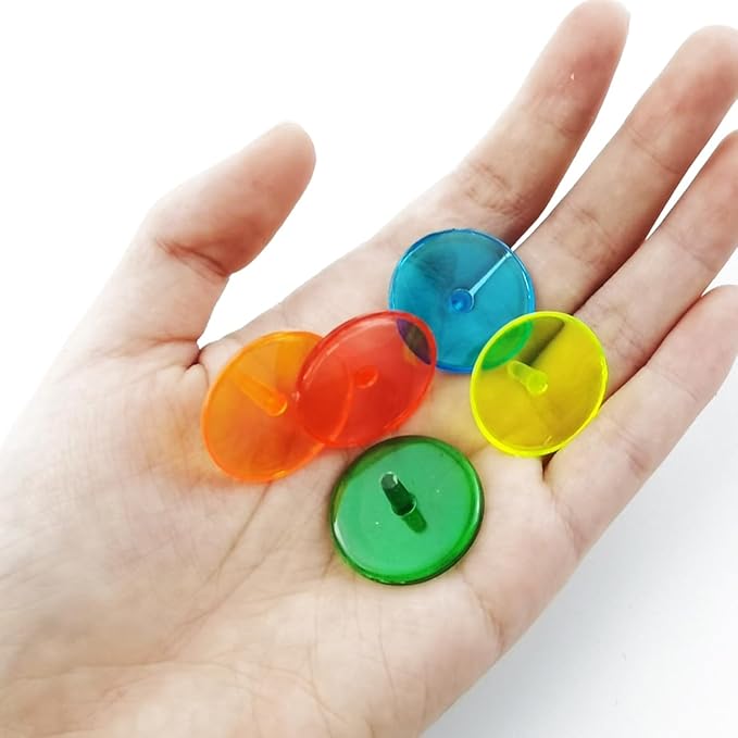 GXXMEI 200PCS Plastic Round Transparent Golf Ball Position Markers for Golf and Baseball (5 Color, 24mm)