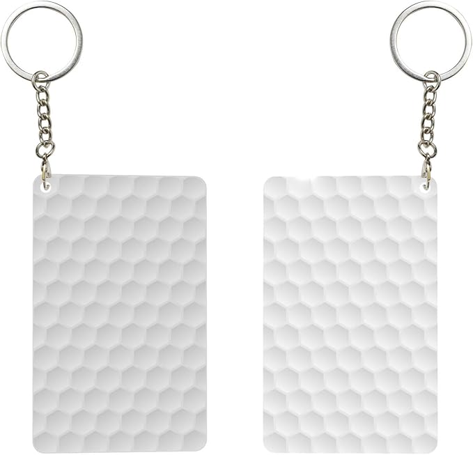 Astronaut Playing Golf Keychains Rectangular Acrylic Keychain Daily Key Ring Car Key Fob Holder 2X3 Inch