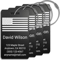 Personalized Luggage Tags for Suitcases – Custom Metal Name Tag for Travel, Golf Bag, and Baggage – Durable Aluminum Luggage Name Tags (Pack of 4)