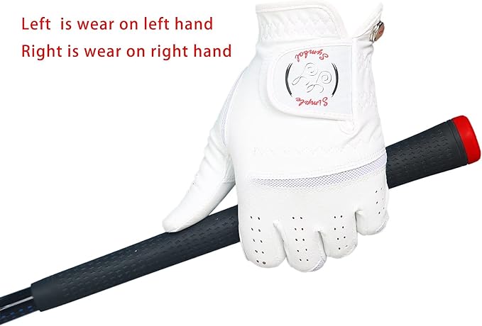 Women's Golf Glove Microfiber with Colorful Cabretta Leather Six Pack(Left is Wear On Left Hands,Right is Wear On Right Hands) Four Colors White/Sky/Orange/Red