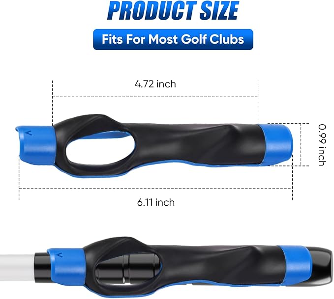 Golf Grip Trainer for Right & Left Hand, Swing Training Aid for Correct Hand Position, Anti-Slip Golf Grip Attachment, Muscle Memory Golf Practice Tool for Beginners & Pros