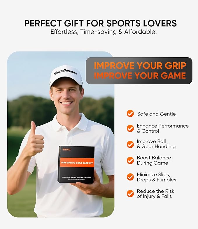 Pro Sport Grip Care Kit -Includes Grip Cleaner, Grip Spray and Goalkeeper Glove Tackfier, Grip Restore and Cleaner for Golf Football Shoes Baseball Tennis Pickleball Volleyball, Gifts for men