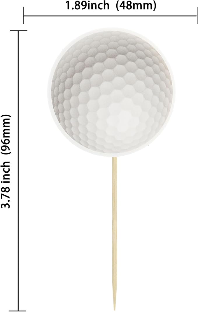 36Pcs Golf Cupcake Toppers Sports Golf Ball Cupcake Picks for Baby Shower Outdoor Sports Players Theme Birthday Party Cake Decorations Supplies