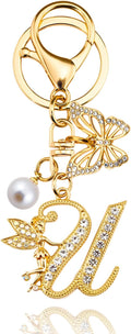 Initial Keychain Bag Charm Women Purse Charms for Handbags Accessories Charm for Wallet Butterfly Pendant for Girls