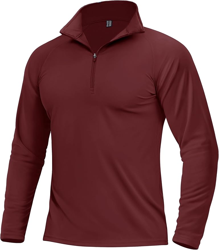 Boladeci Men's Quarter Zip Pullover Premium Fleece Lined Long Sleeve Golf Shirts Warm Hiking Shirts Lightweight Sweatshirts