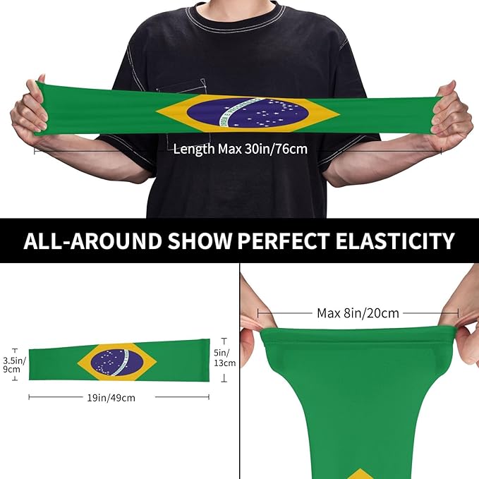 Cute Flag Arm Sleeves Cooling Sun Protection Sports Flag Sleeves for Men Women