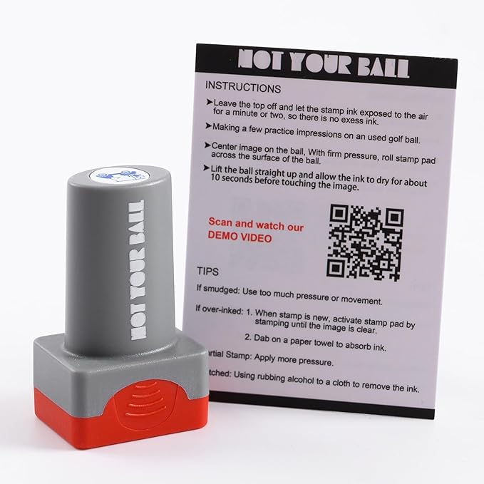 QUBI Golf Ball Stamp, Golf Ball Stamper, Self-Inking Golf Ball Stamp Marker to Identify Golf Balls, Golf Gift Golf Accessories for Men and Women Golfers