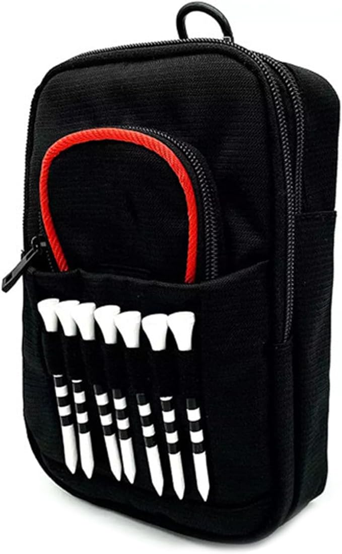 Golf Ball Pouch, Tee Organizer Bag Accessory Clip, Holder with Sturdy Storage Feature, Pouch with Course Practice Function, Play Supply, Durable Organizer Choice for Women Men Golf Club Accessories
