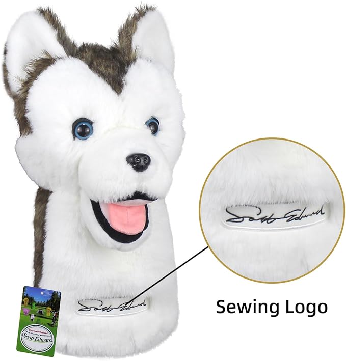 Scott Edward Golf Club Cover Fit Well for Driver or Fairway Wood Golf Club, Funny Cute Animal Design Soft Functional Golf Headcover Stylish Protection for Your Clubs for Men and Women