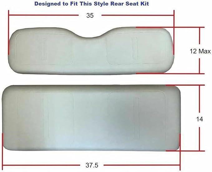 Huskey Golf Cart Front Rear Seat Covers Compatible with Yamaha G29 Drive & Drive 2 2007-Up Models, Custom Fit, Black Blue Diamond Stitching, Marine Grade Vinyl, Staple On