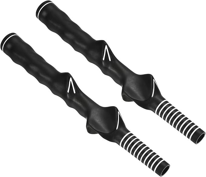 PATIKIL Golf Club Training Grip, 2 Pack Left Handed Teaching Practice Swing Non-Slip Auxiliary Aid Correction for Golf Trainer Beginner, Black