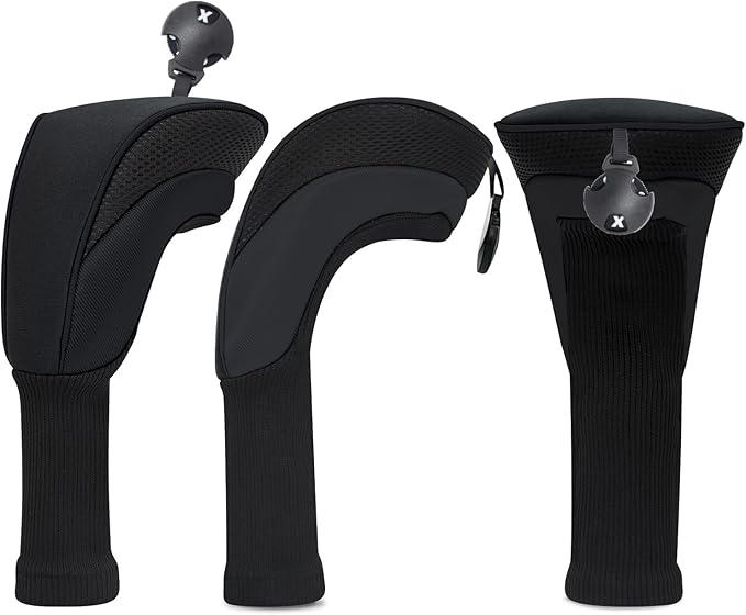 Golf Head Covers for Fairway Woods Driver Hybrids 5 Pieces Nylon Mesh Sports Fan Golf Club Headcovers-Golf Accessories for Men Women.