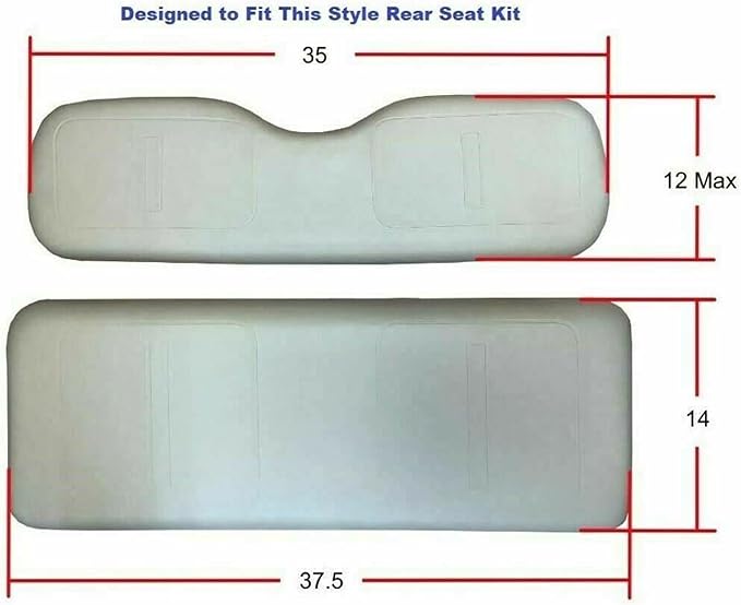 Huskey 4PCS Golf Cart Front/Rear Seat Covers for EZGO Medalist/TXT 94-13 Custom Two-Tone Black/Blue Diamond Stitching with Blue Piping, Marine Grade Vinyl Material, Staple on Design