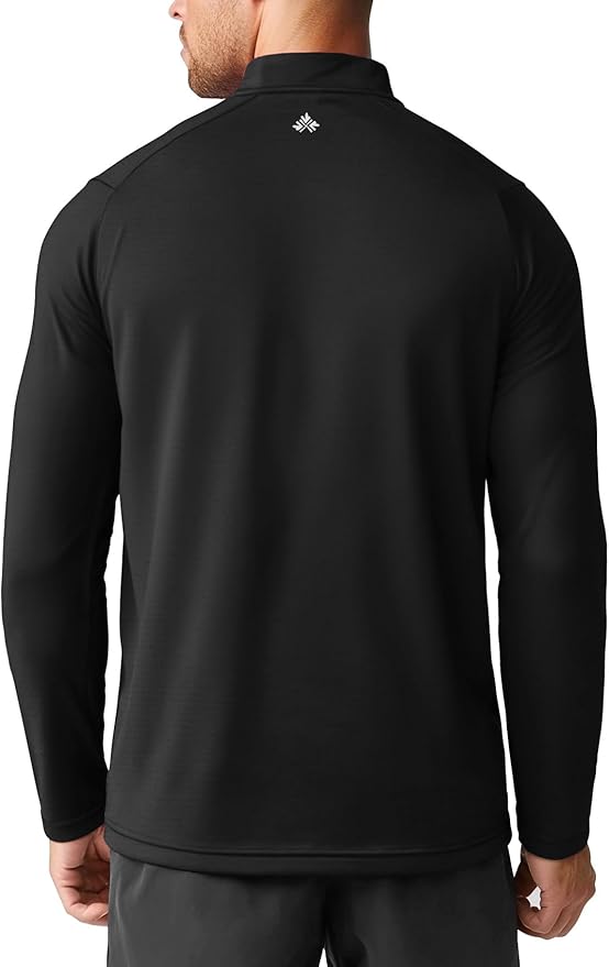 Zengjo Mens Quarter Zip Athletic Pullover Mid-Weight 1/4-Zip Running Workout Shirt Moisture Wicking