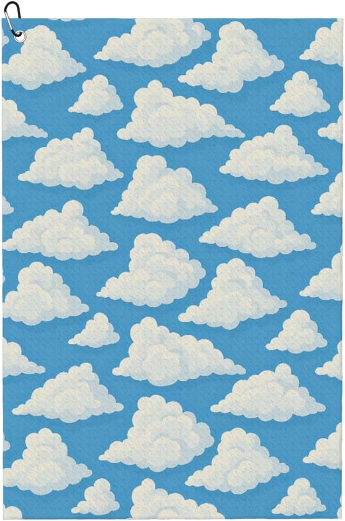Cloud Golf Towel Waffle Microfiber with Hook Detachable Clip 24x16in
