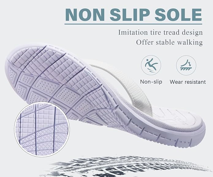 KuaiLu Comfortable Flip Flops for Women with Arch Support Summer Beach Walking Thong Sandals Slip On Indoor Outdoor