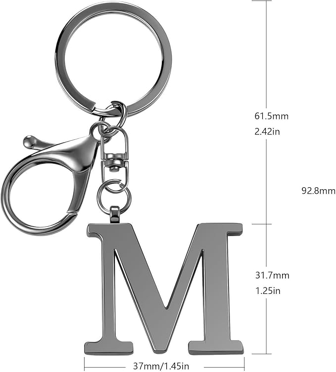 LAXPICOL Gold Letter A-Z Keychain for Women Bag Charms Purse Charms For Handbags Metal Alphabet Initial Letter Keychain