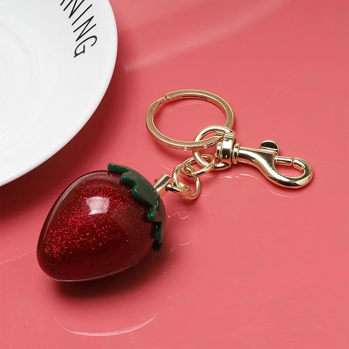 Fruit Bag Charm Purse Charms Keychain Strawberry Cherry Accessories Keychain For Women Birthday Valentine Day Gifts