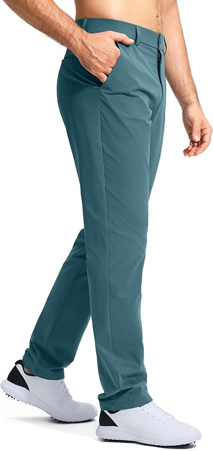 Pudolla Men's Golf Pants Stretch Work Dress Comfy Pants 30"/32"/34" Lightweight Quick Dry Casual Slacks Trousers with Pockets
