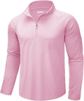 CRYSULLY Men's Long Sleeve 1/4 Zip Shirts Sun Protection Pullover UPF 50+ Rash Guard Running Lightweight T Shirt