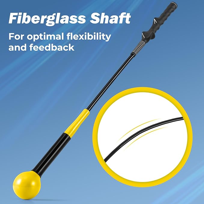 Tangkula Golf Swing Trainer, 47"/40"/31.5" Warm-Up Golf Practice Training Aid with Weighted Head for Grip, Rhythm, Flexibility, Balance, Tempo & Strength, Indoor Outdoor Golf Swing Corrector