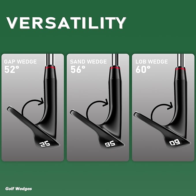 Gowolf Premium Forged Full Face Golf Wedges 50/52/54/56/58/60/69 Degree Individual or Set for Men, Right Hand Gap Wedge Sand Wedge Lob Wedge, Golf Clubs CNC Milled Face for More Spin - Great Golf Gift