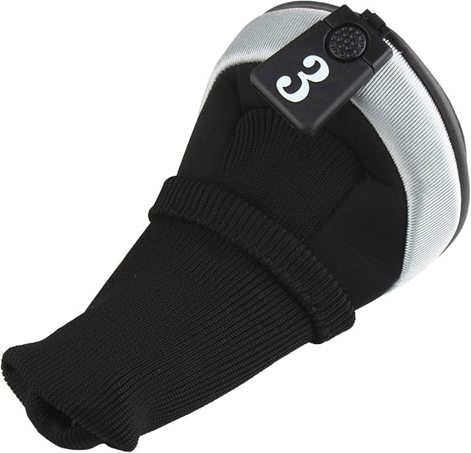 Andux 6pcs/Set Golf Club Head Covers Woods Drivers Fairway Hybrid Set Long Neck (3 Hybrid + 3 Woods)