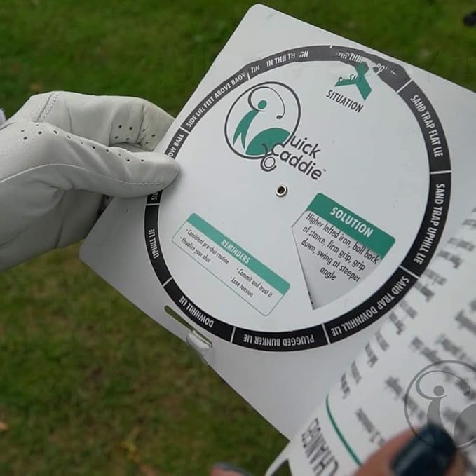 Golf Shot Survival Guide - Golf Bag Tag with Pro Tips for Situational Golf - Waterproof Rotating Wheel Design - Golf Training Aid & Rules Reference - Golf Gift for Men & Women