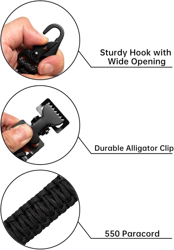 Tactical Glove Clips Work Glove Holders Strap w/Metal Alligator for Duty Belt Backpack Camping Hiking Construction
