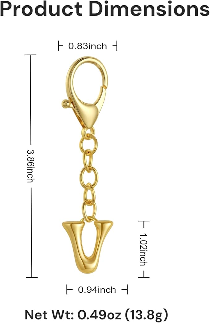 Bubble Gold Letter Bag Charms for Women, Cute Initial Keychain for Handbags, Purse Charms Birthday Christmas Gifts