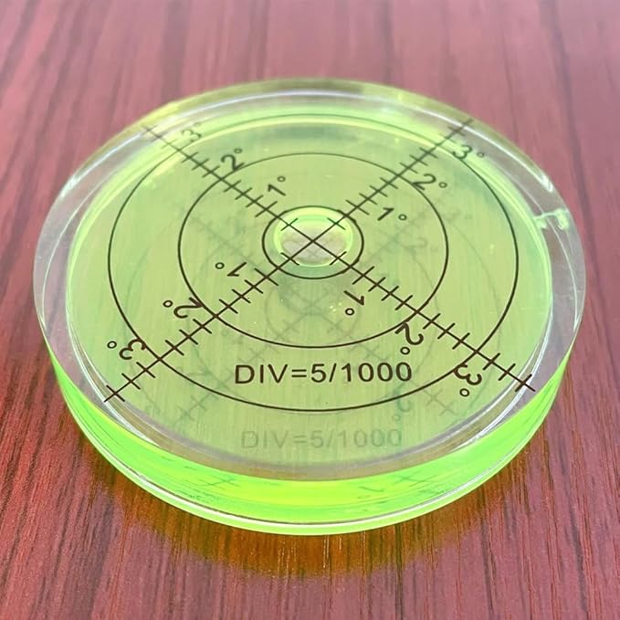 Circular Bubble Spirit Levels 66x10mm Degree Marked Surface Round Spirit Level Measuring Instruments Layout Tools (66mm, Non-Sticky)