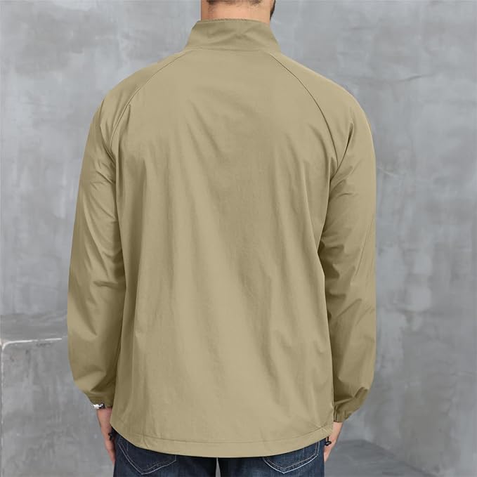 Opomelo Men's Athletic Quarter Zip Pullover Golf Hiking Running Lightweight Jacket Workout Sweatshirt With Pocket