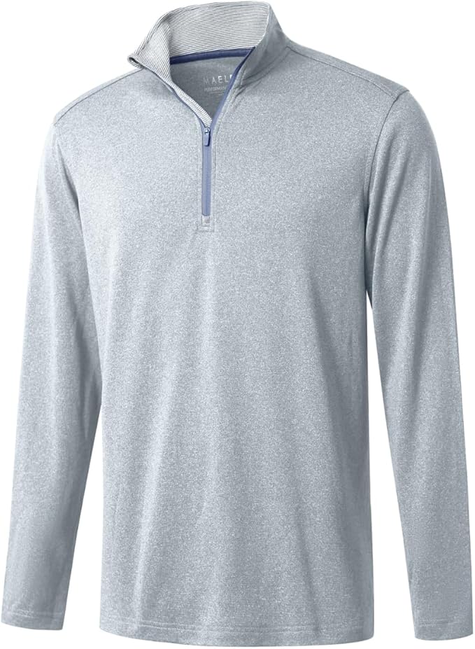 M MAELREG Quarter Zip Golf Pullover Men Dry Fit Long Sleeve Performance Wicking Mock Neck 1/4 Zip Pullover Mens Sweatshirt