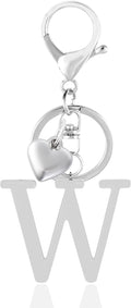 Metal Heart Alphabet Keychain for Women, Girls - Cute Initial Letter Accessories for Purse, Bag Charms and Backpack