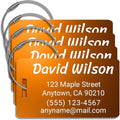 Personalized Luggage Tags for Suitcases 4 Pack – Custom Metal Name Tag for Travel, Golf Bag, and Baggage – Durable Aluminum Luggage Name Tags (Copper Sunset, Horizontal)